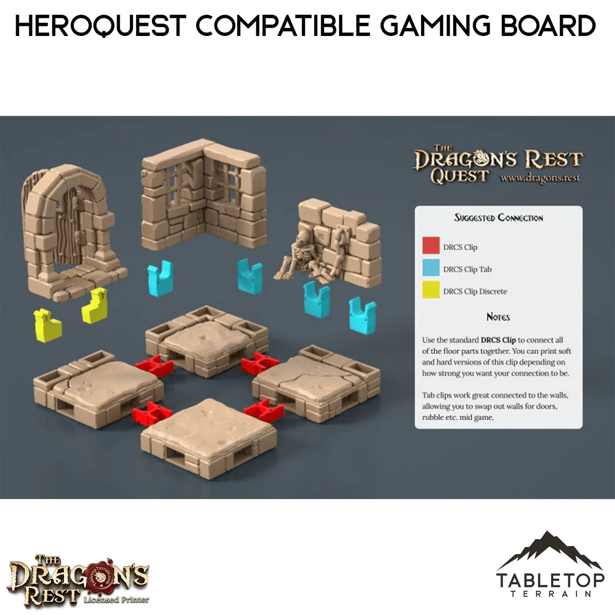 Tabletop Terrain Dungeon Terrain Dungeon Gaming Board Compatible with HeroQuest