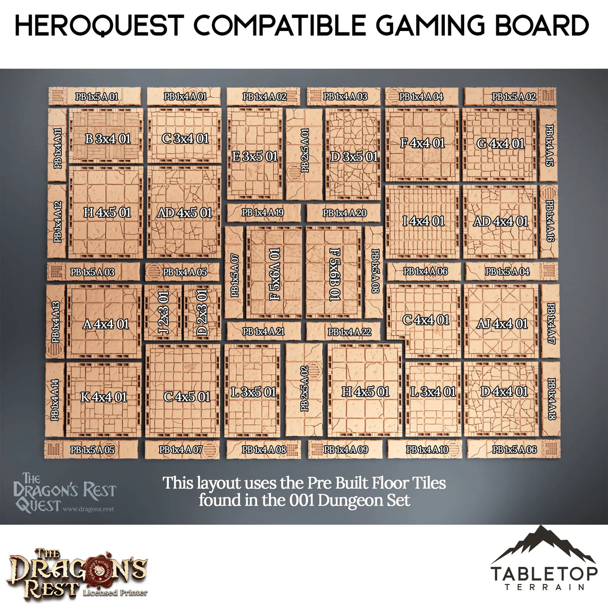 Tabletop Terrain Dungeon Terrain Dungeon Gaming Board Compatible with HeroQuest