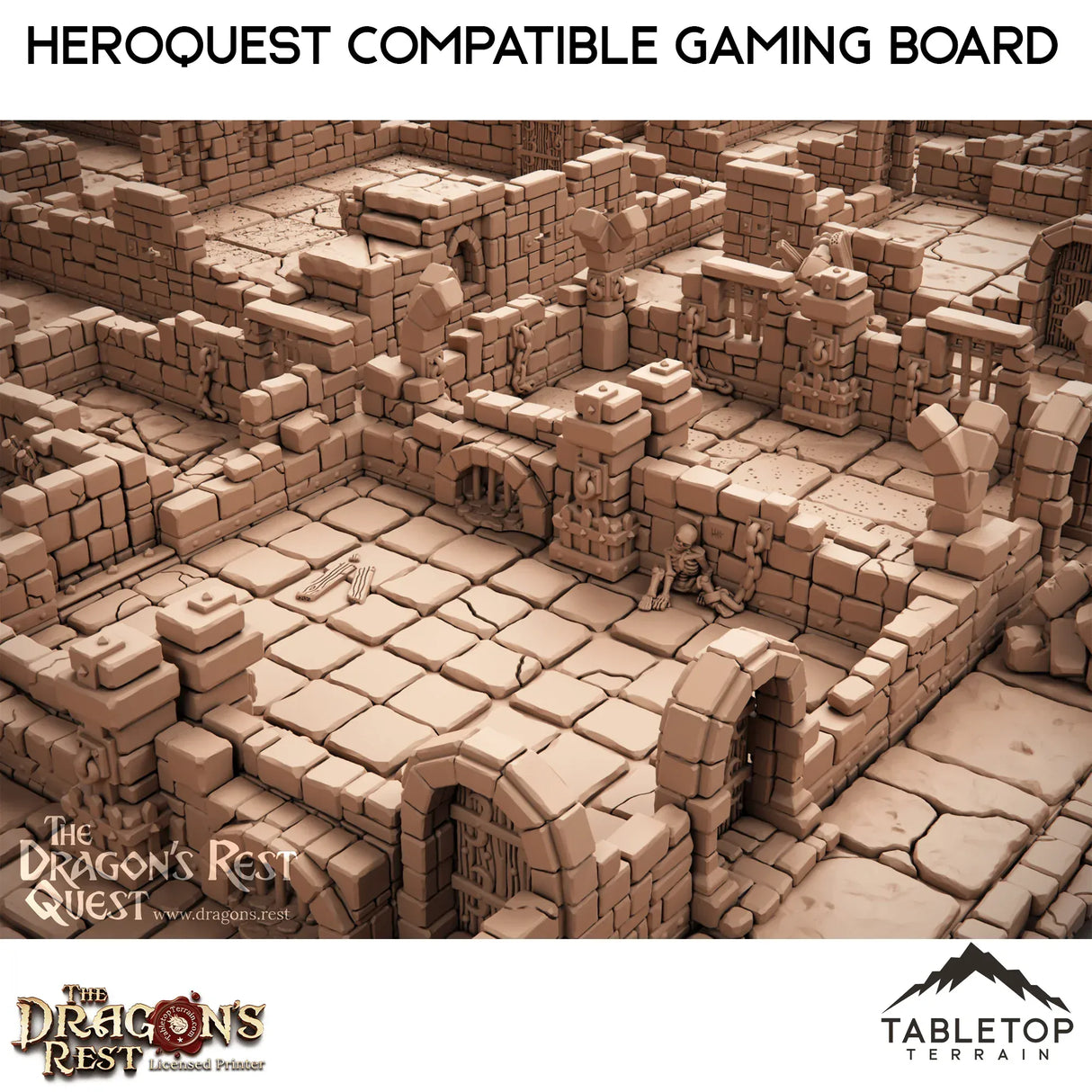 Tabletop Terrain Dungeon Terrain Dungeon Gaming Board Compatible with HeroQuest