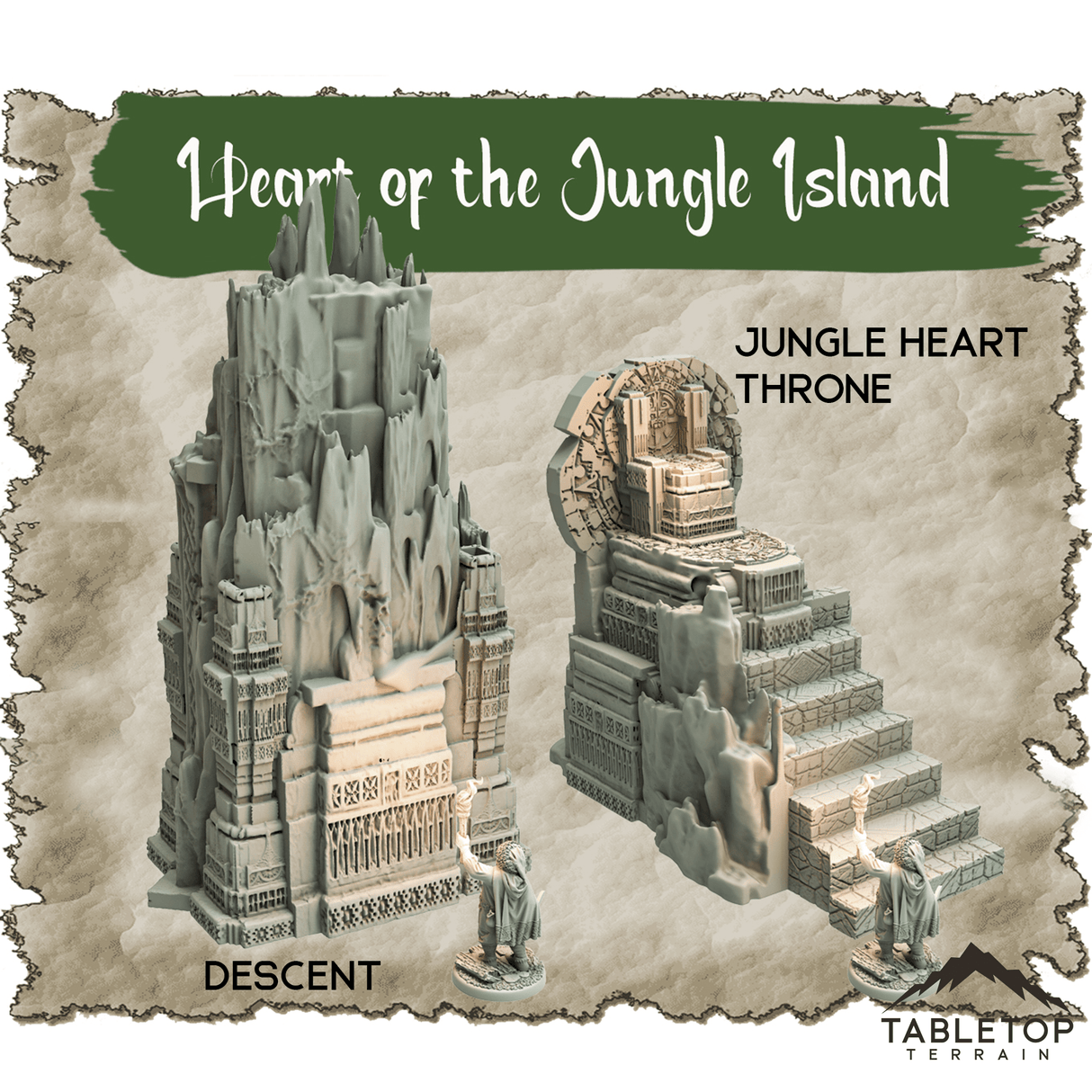 Tabletop Terrain Dungeon Terrain Heart of the Jungle Island - Thematic Dungeon Terrain