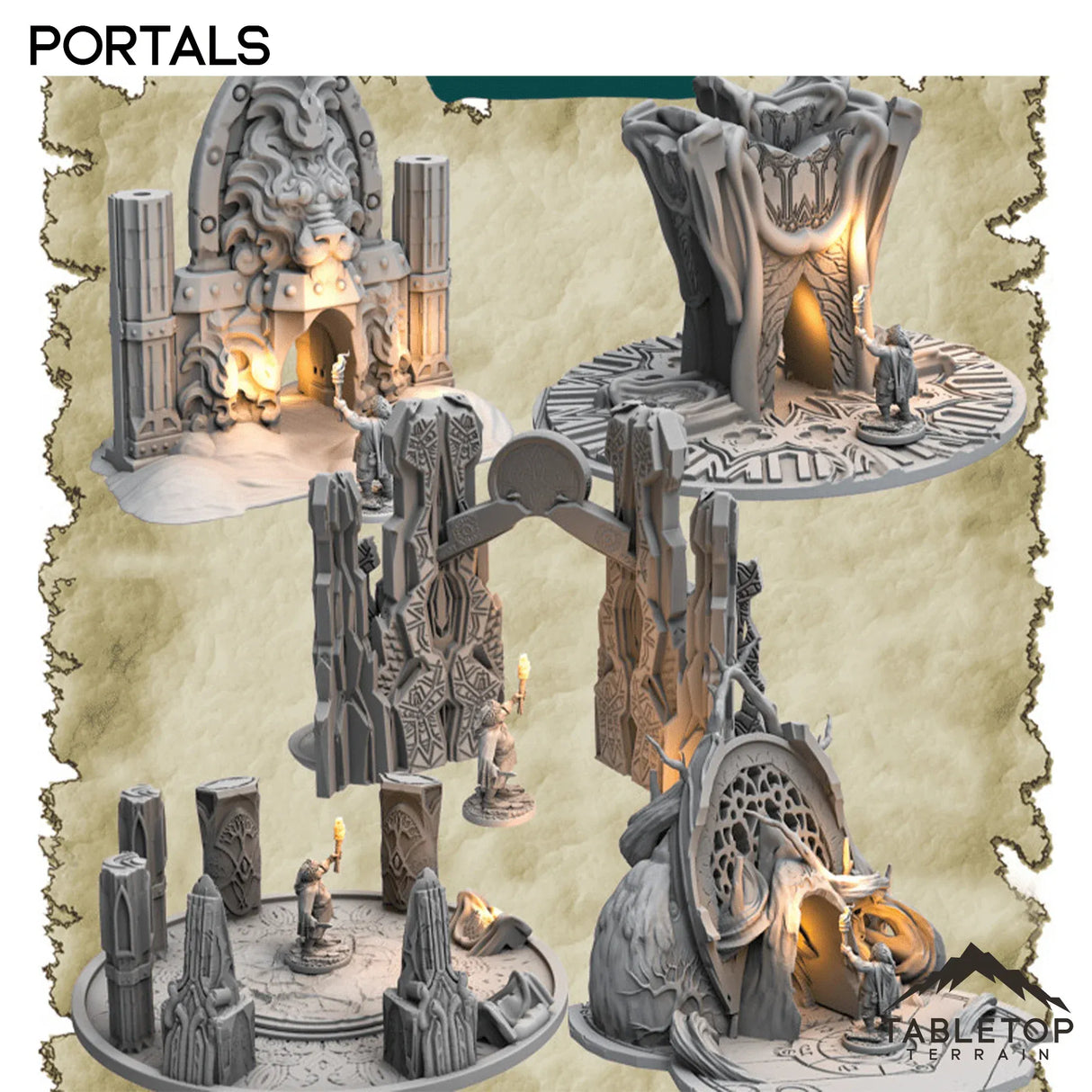 Tabletop Terrain Dungeon Terrain Portals - Thematic Dungeon Terrain