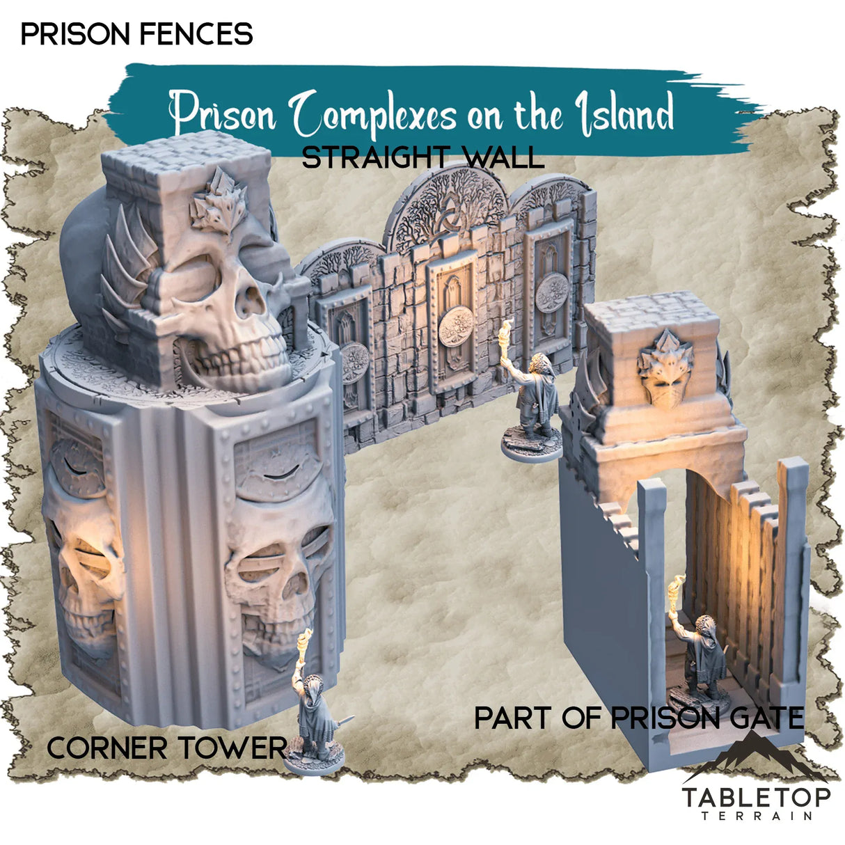 Tabletop Terrain Dungeon Terrain Prison Complexes on the Island - Thematic Dungeon Terrain