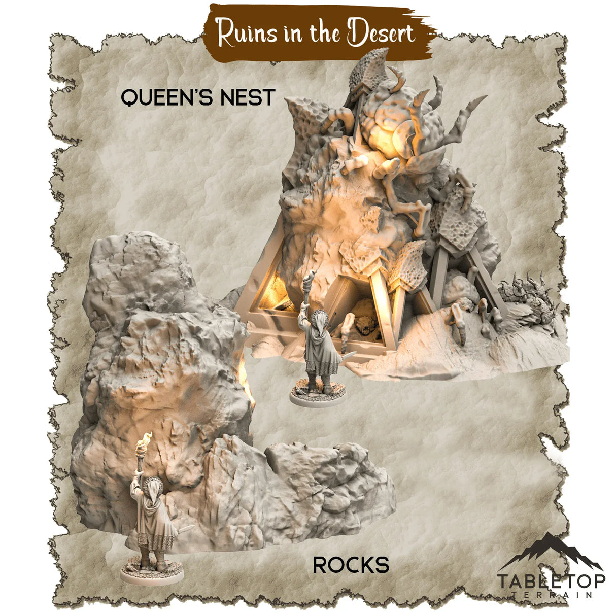 Tabletop Terrain Dungeon Terrain Ruins in the Desert - Thematic Dungeon Terrain