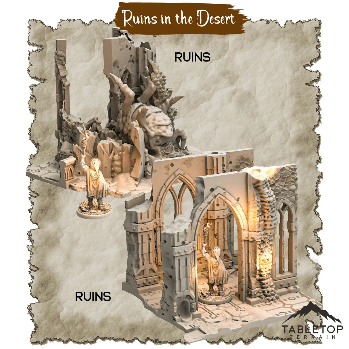 Tabletop Terrain Dungeon Terrain Ruins in the Desert - Thematic Dungeon Terrain