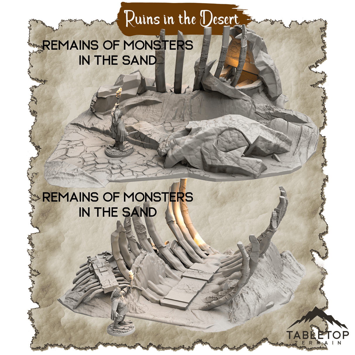 Tabletop Terrain Dungeon Terrain Ruins in the Desert - Thematic Dungeon Terrain