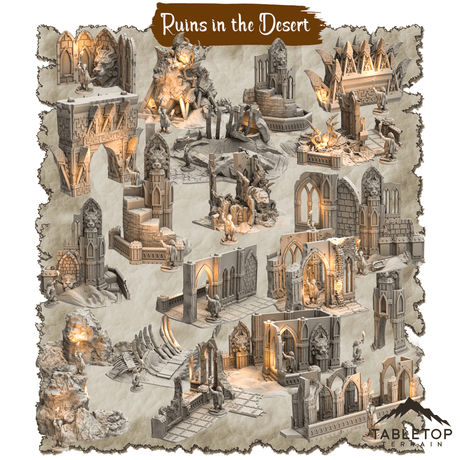 Tabletop Terrain Dungeon Terrain Ruins in the Desert - Thematic Dungeon Terrain