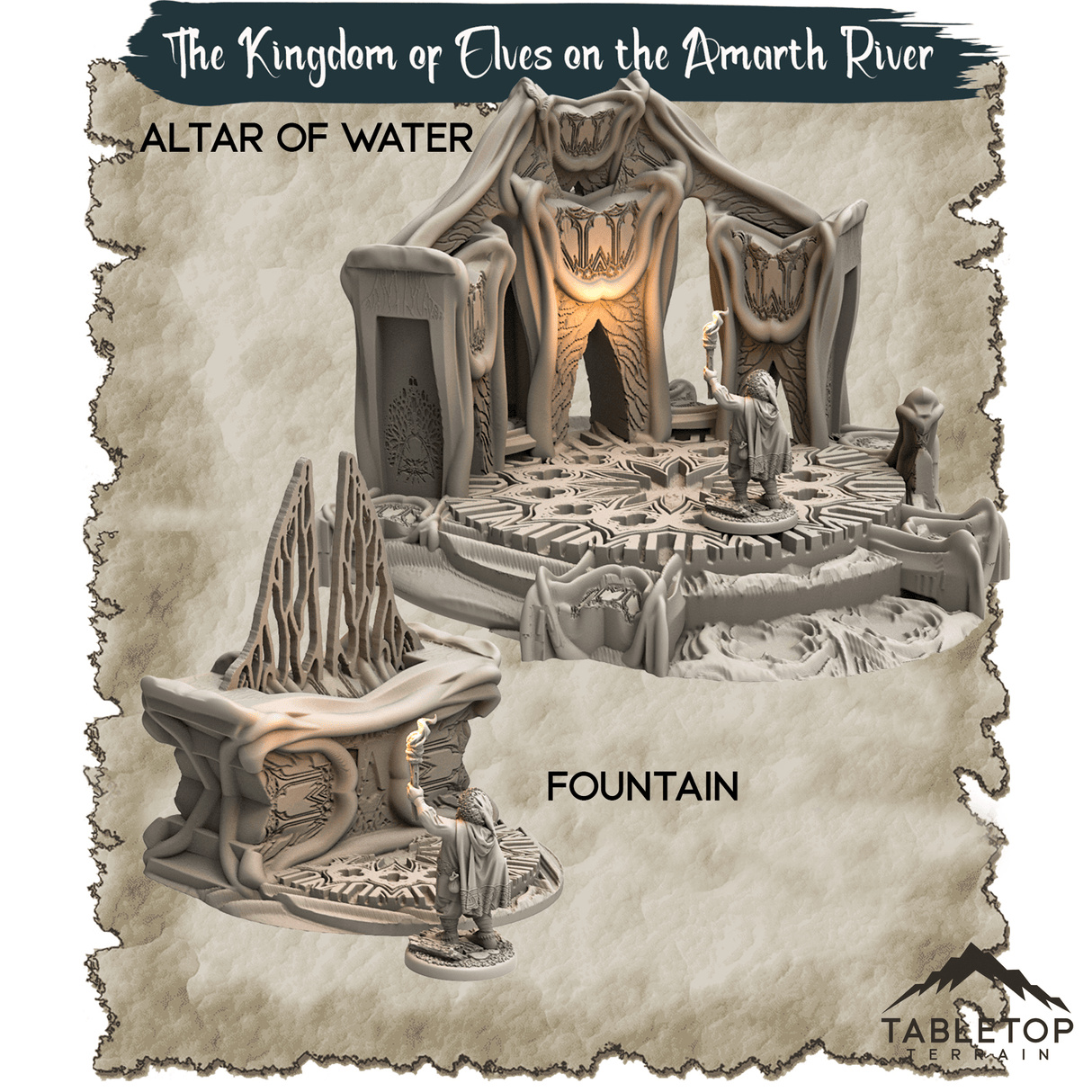 Tabletop Terrain Dungeon Terrain The Kingdom of Elves on the Amarth River - Thematic Dungeon Terrain