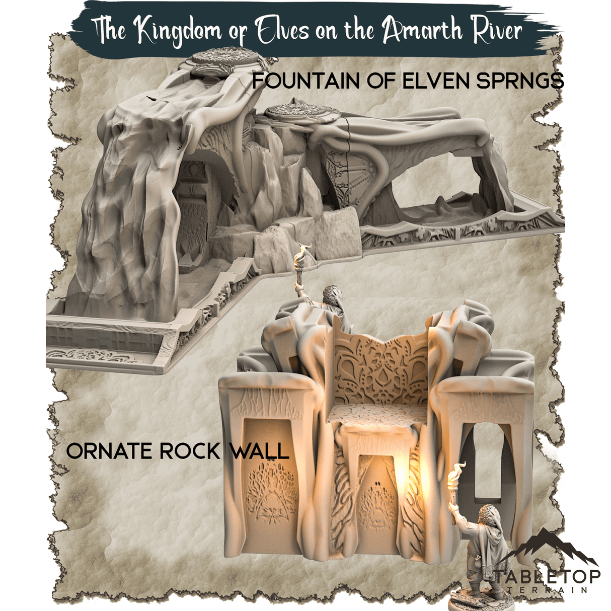 Tabletop Terrain Dungeon Terrain The Kingdom of Elves on the Amarth River - Thematic Dungeon Terrain