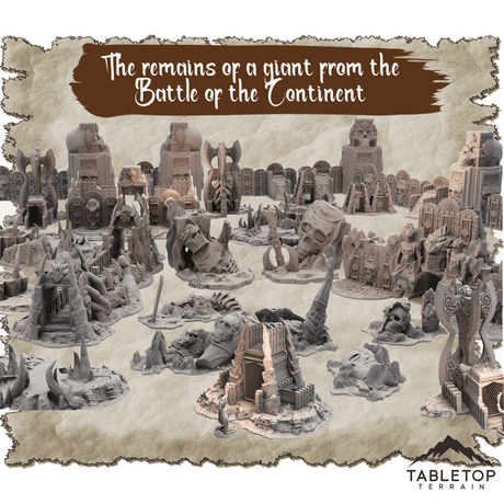 Tabletop Terrain Dungeon Terrain The Remains of a Giant from the Battle of the Continent - Thematic Dungeon Terrain
