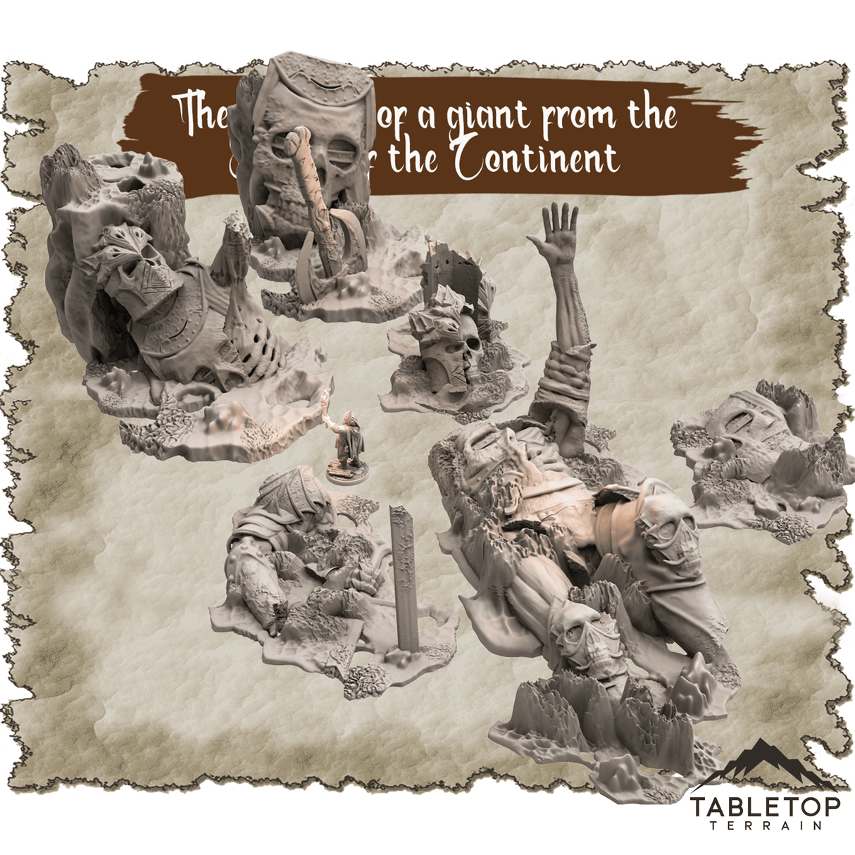 Tabletop Terrain Dungeon Terrain The Remains of a Giant from the Battle of the Continent - Thematic Dungeon Terrain
