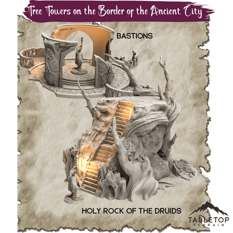 Tabletop Terrain Dungeon Terrain Tree Towers on the Border of the Ancient City - Thematic Dungeon Terrain