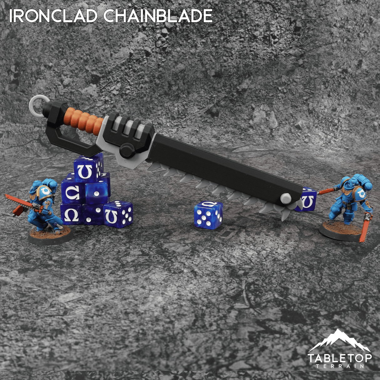 Tabletop Terrain Ironclad Chainblade Grimdark Armory - Mini Weapon Props