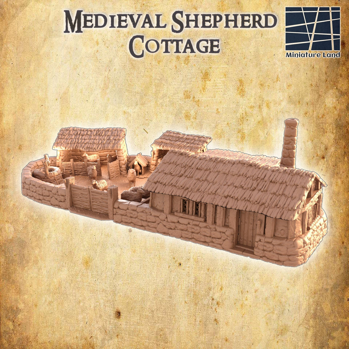 Tabletop Terrain Medieval Shepherd Cottage