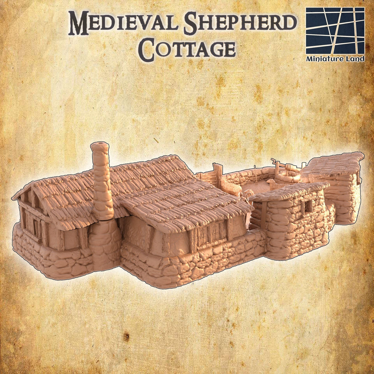 Tabletop Terrain Medieval Shepherd Cottage