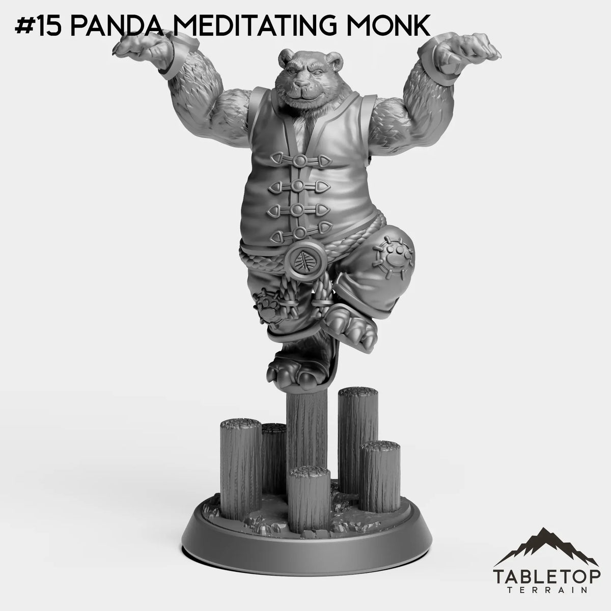 Tabletop Terrain Miniature #15 Panda Meditating Monk Pandas Bundle