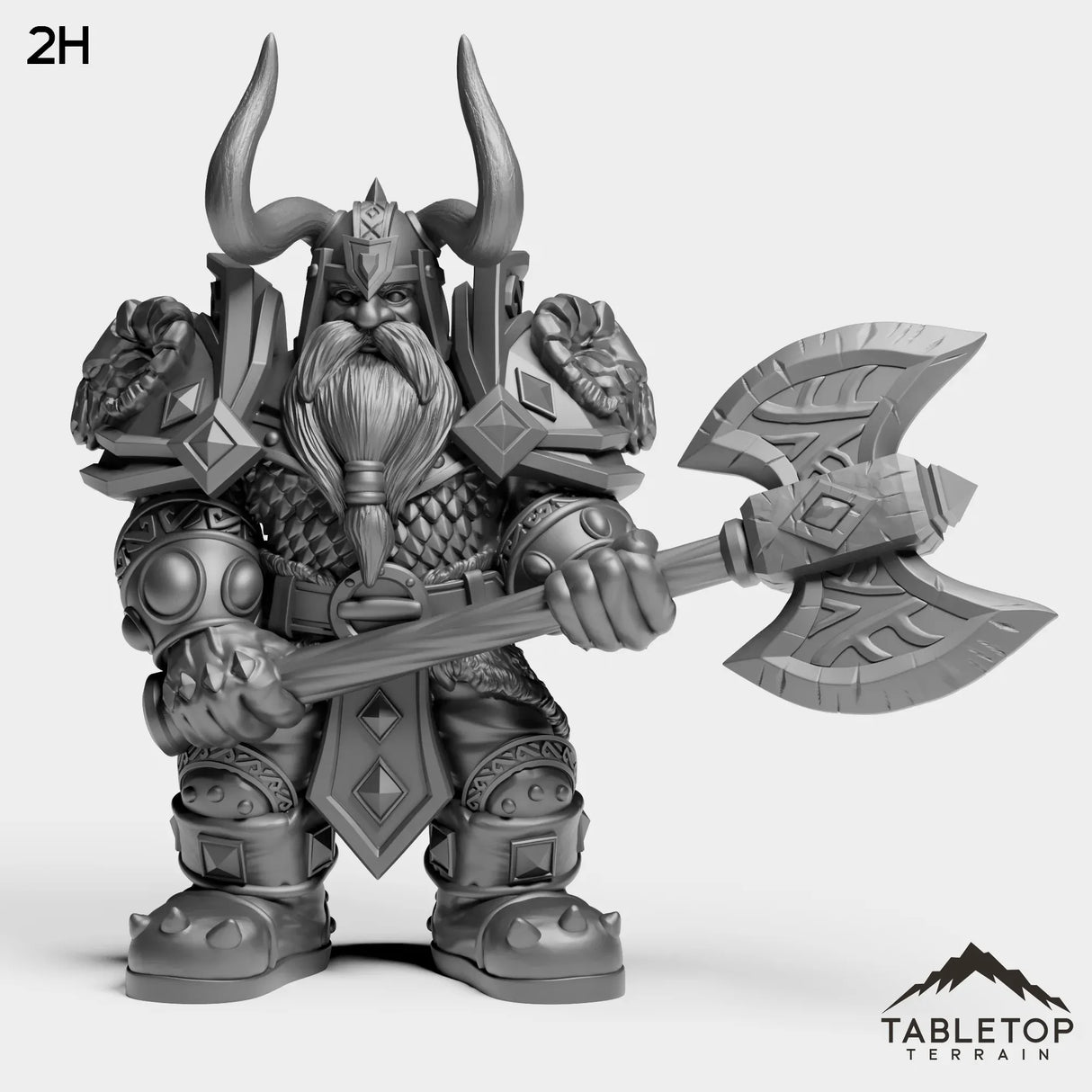 Tabletop Terrain Miniature 2H Dwarf Heritage Warrior