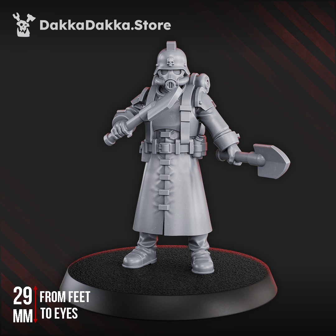 Tabletop Terrain Miniature 3rd Death Division Dual Shovel Warrior