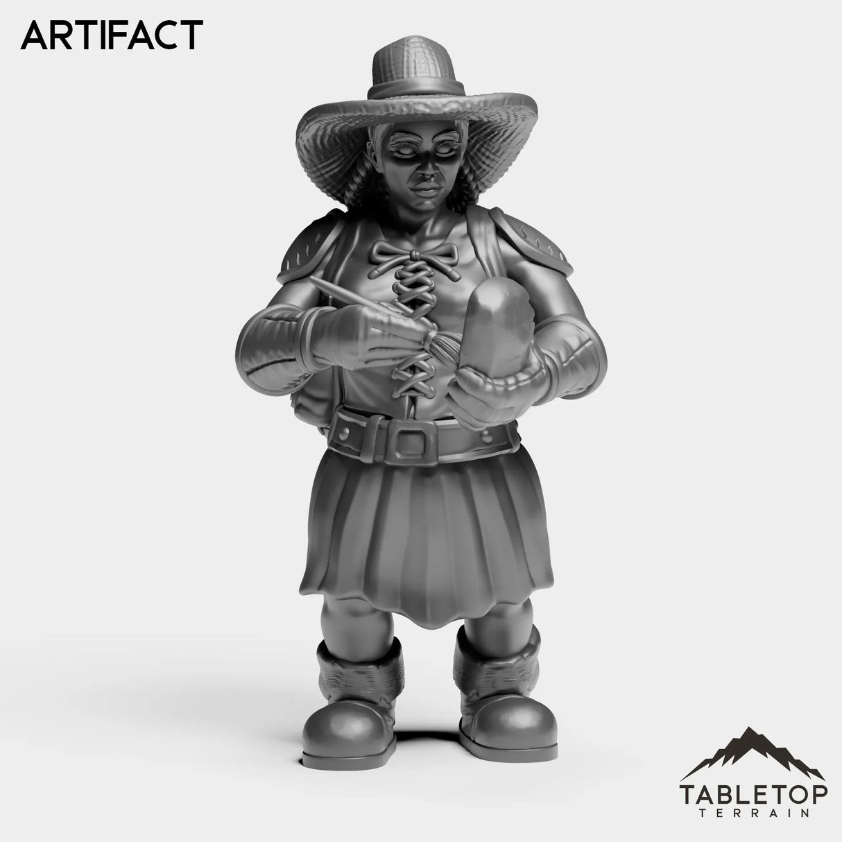 Tabletop Terrain Miniature Artifact Dwarf Archaeoloigist Female