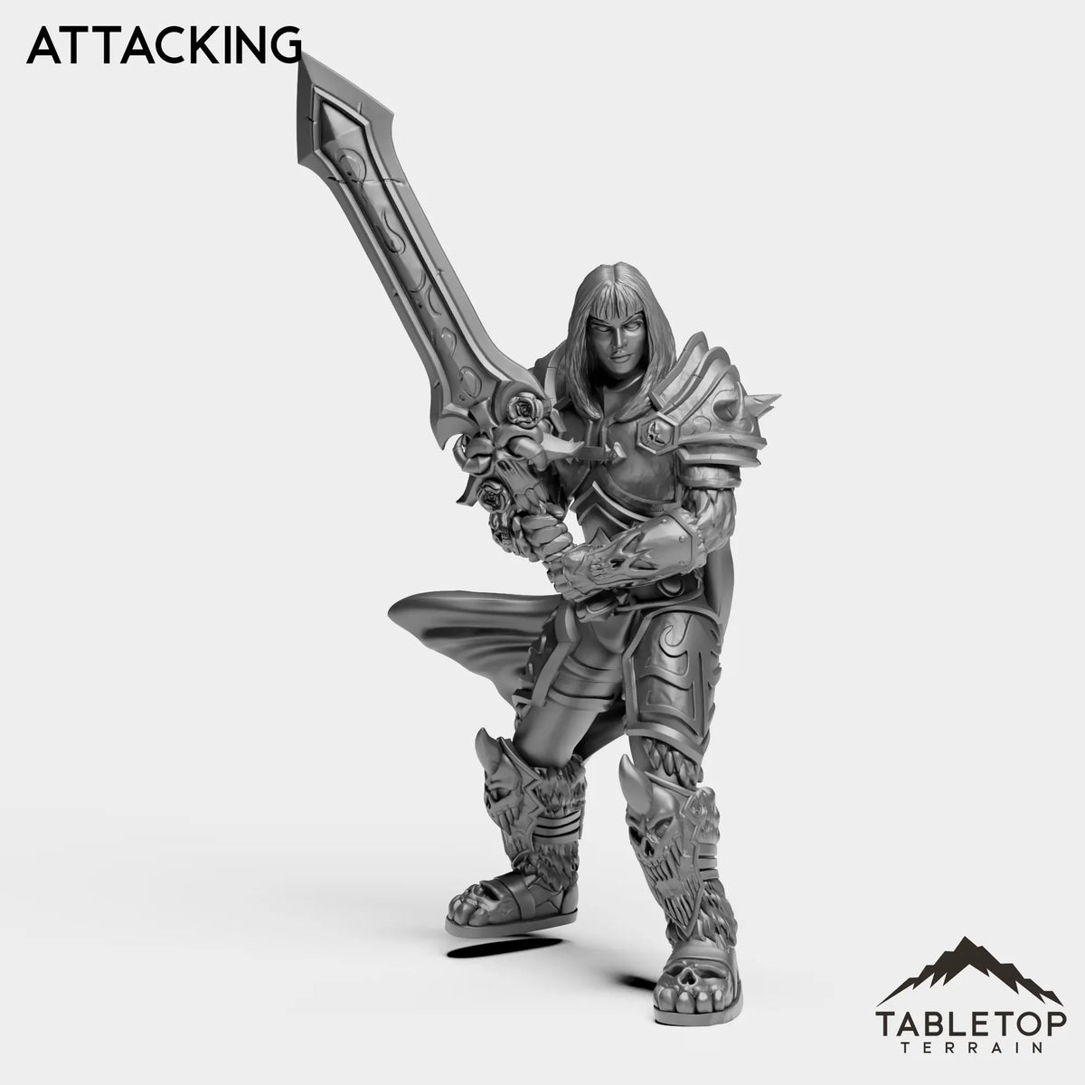 Tabletop Terrain Miniature Attacking DK Horseman Priestess