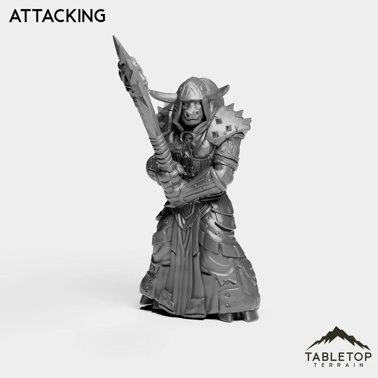 Tabletop Terrain Miniature Attacking DK Minotaur Female