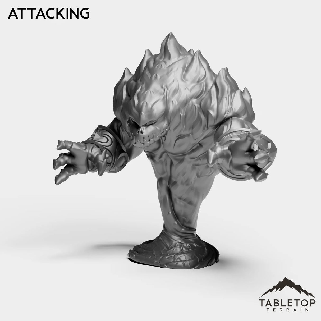 Tabletop Terrain Miniature Attacking Fire Elemental Boss