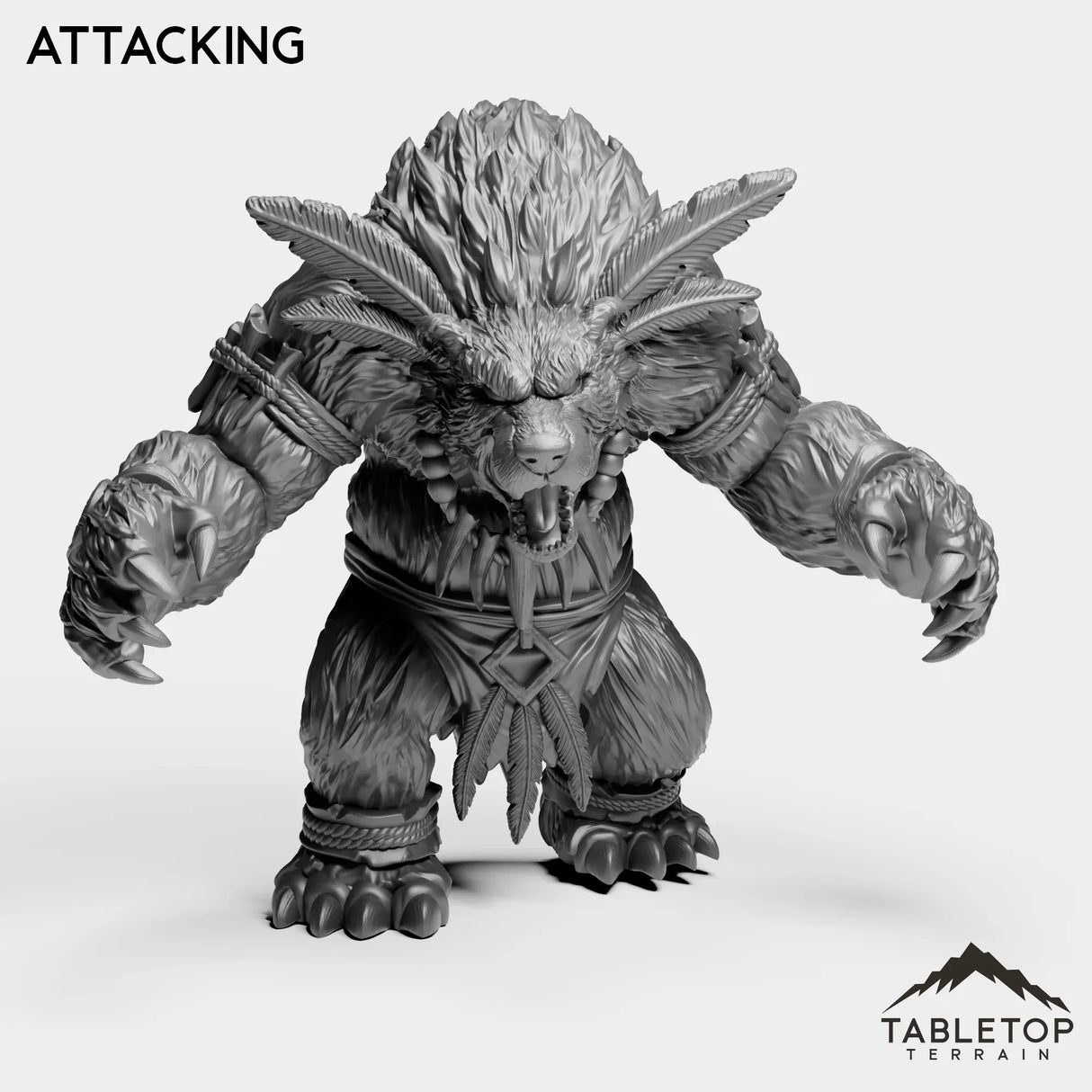 Tabletop Terrain Miniature Attacking Furbolg Feral