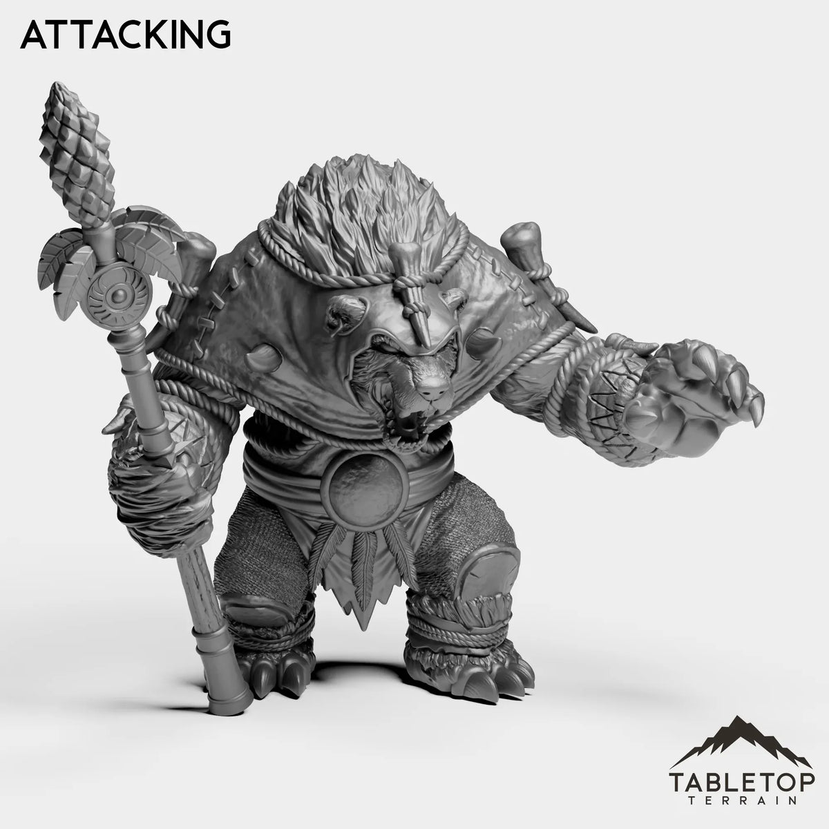 Tabletop Terrain Miniature Attacking Furbolg Shaman Leader