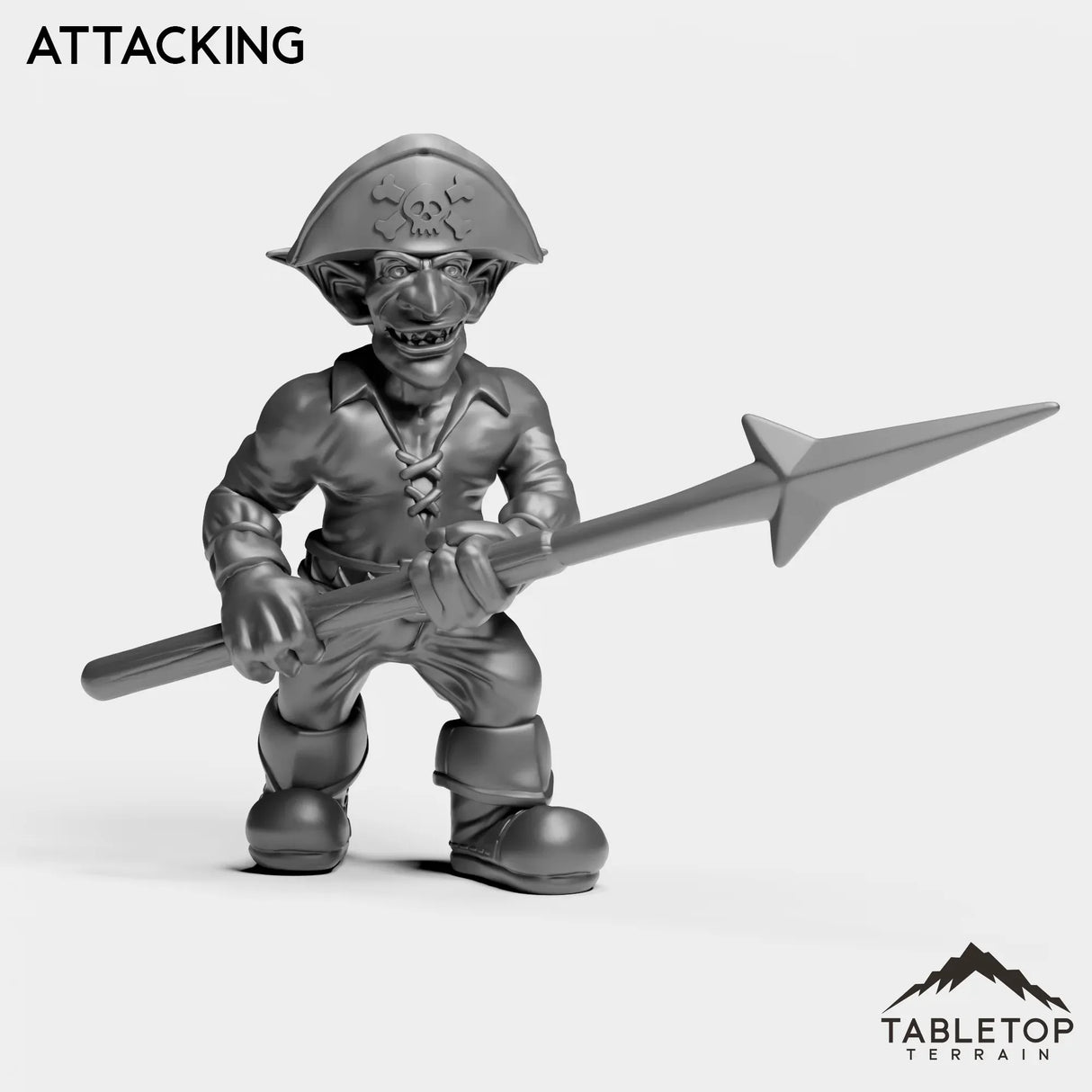 Tabletop Terrain Miniature Attacking Goblin Greenskin
