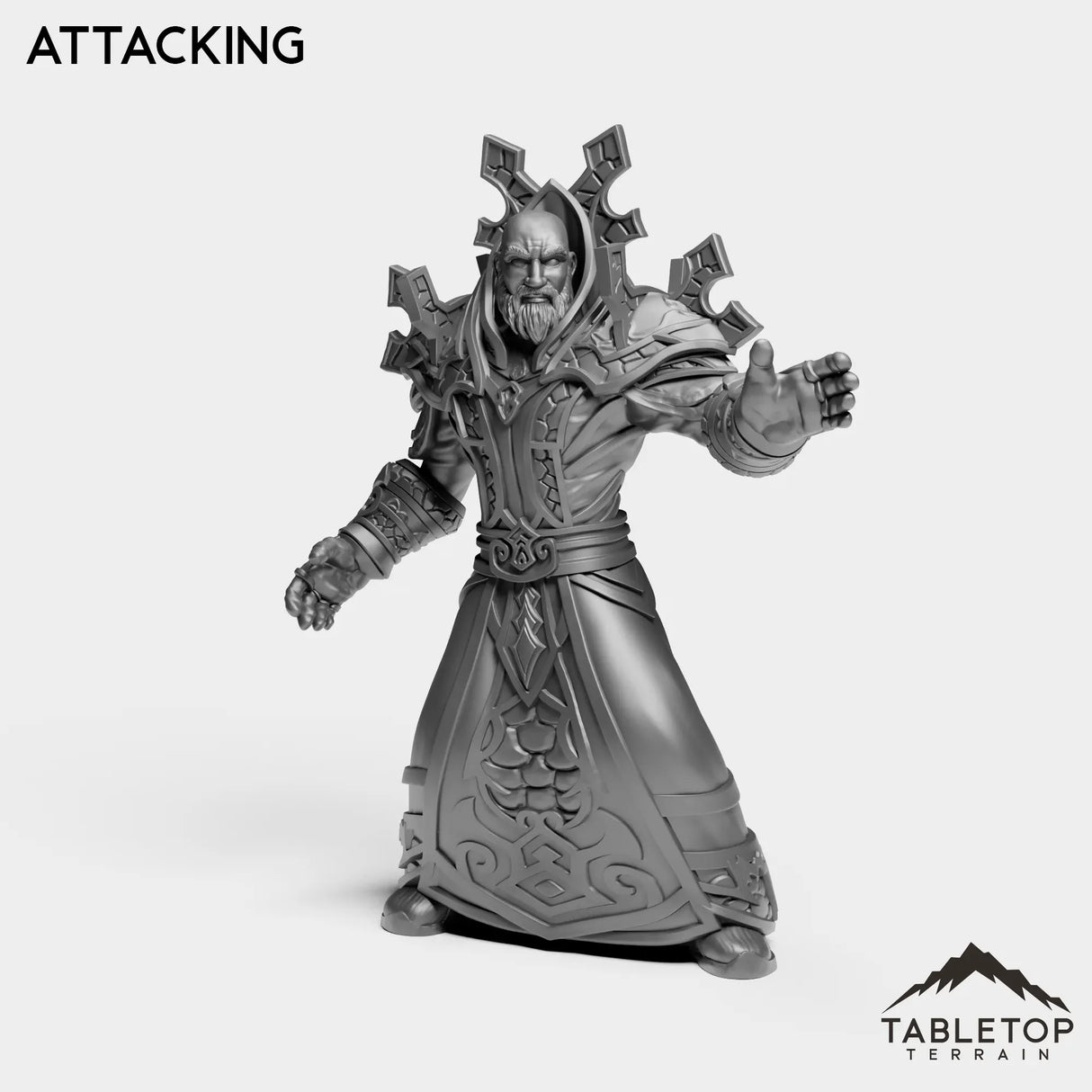 Tabletop Terrain Miniature Attacking Human Mage Tier 1