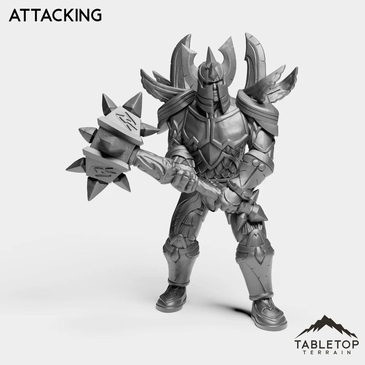 Tabletop Terrain Miniature Attacking Human Paladin Tier 1