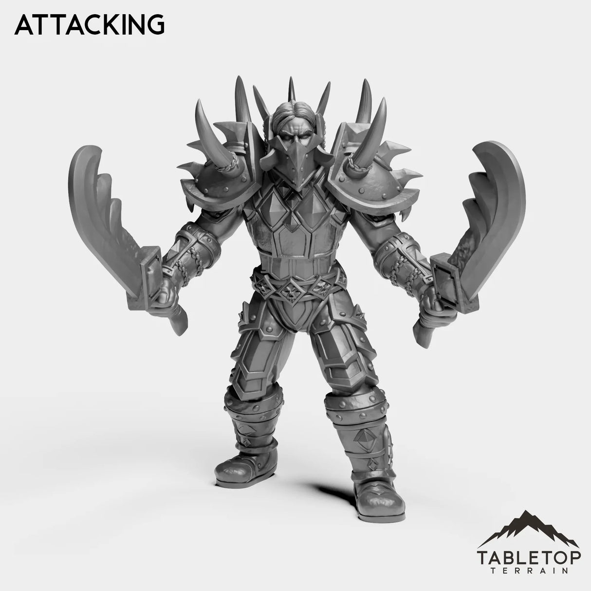 Tabletop Terrain Miniature Attacking Human Warrior Tier 1