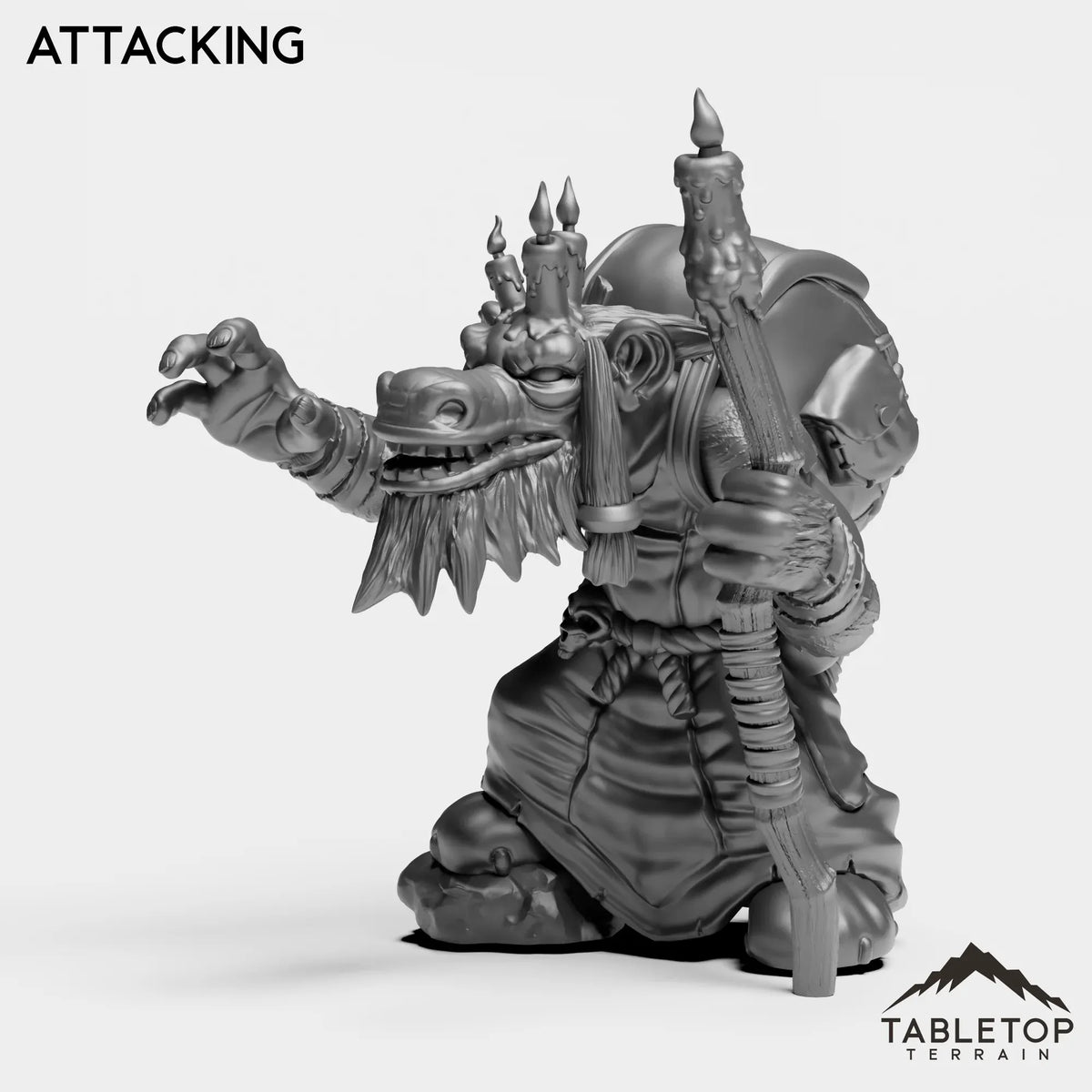Tabletop Terrain Miniature Attacking Kobold Pyromancer