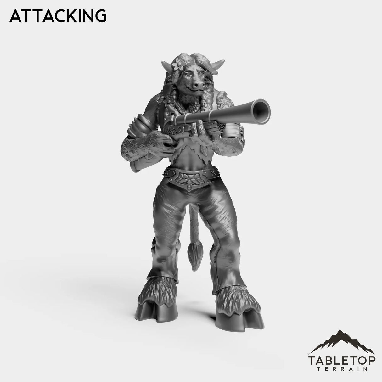 Tabletop Terrain Miniature Attacking Minotaur Hunter Starter Female
