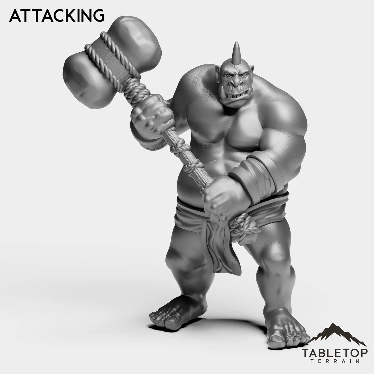 Tabletop Terrain Miniature Attacking Ogre Brute