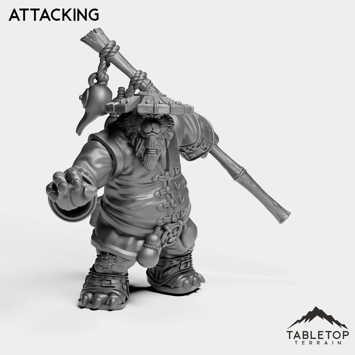 Tabletop Terrain Miniature Attacking Panda Leader