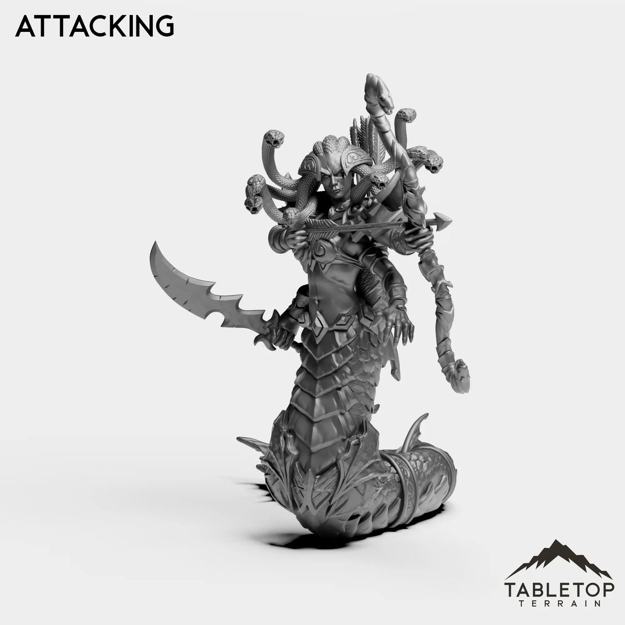 Tabletop Terrain Miniature Attacking Queen Naga