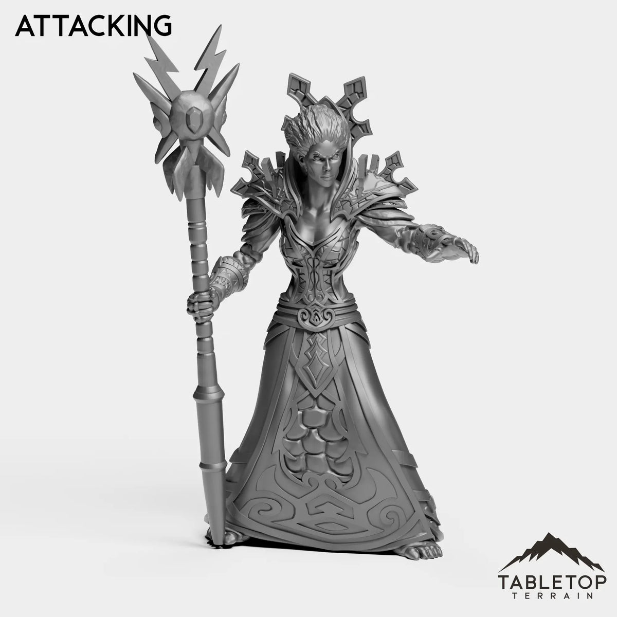 Tabletop Terrain Miniature Attacking Undead Mage Female Tier 1