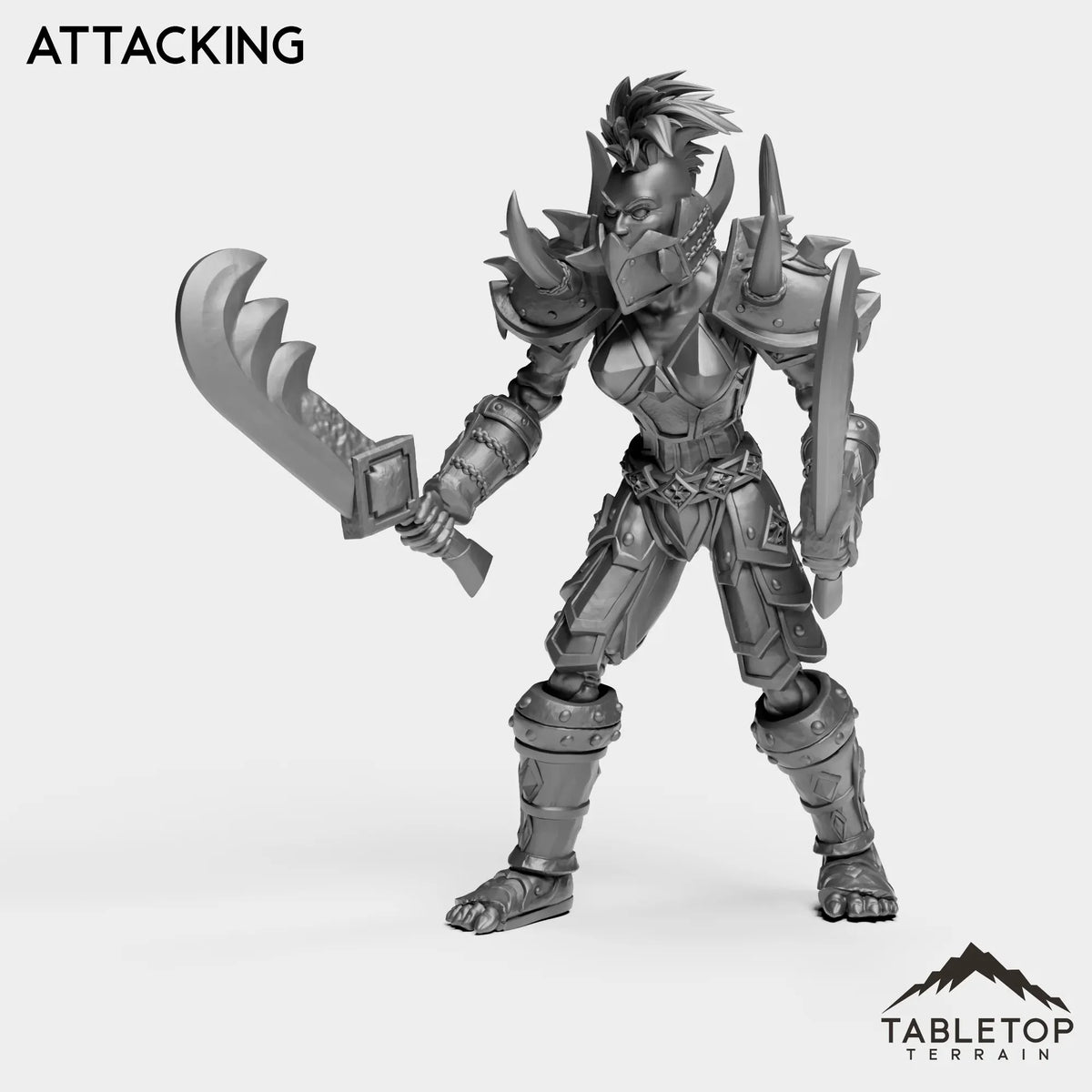 Tabletop Terrain Miniature Attacking Undead Warrior Female Tier 1