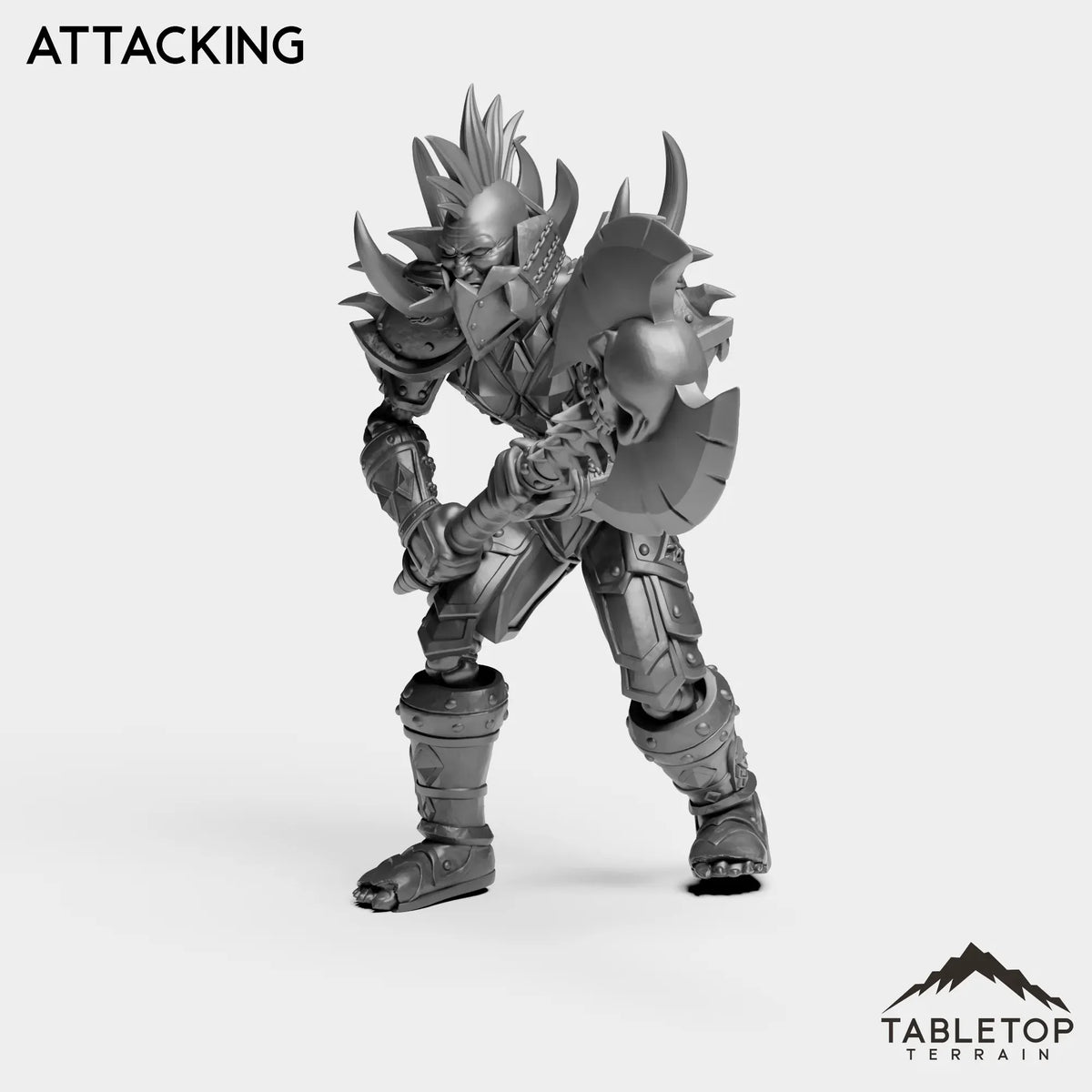 Tabletop Terrain Miniature Attacking Undead Warrior Tier 1