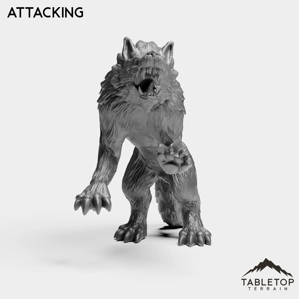 Tabletop Terrain Miniature Attacking Wolves