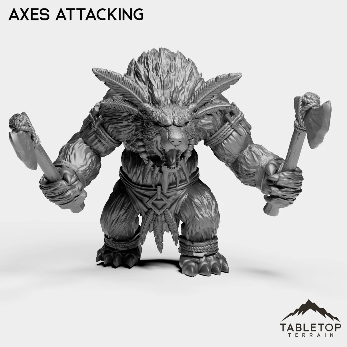 Tabletop Terrain Miniature Axes Attacking Furbolg Feral