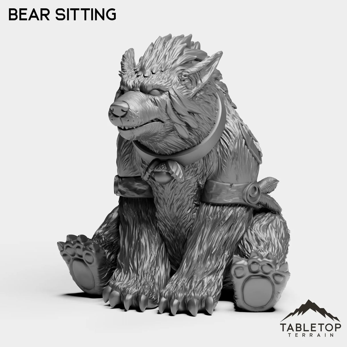 Tabletop Terrain Miniature Bear Sitting Elf Druid Forms