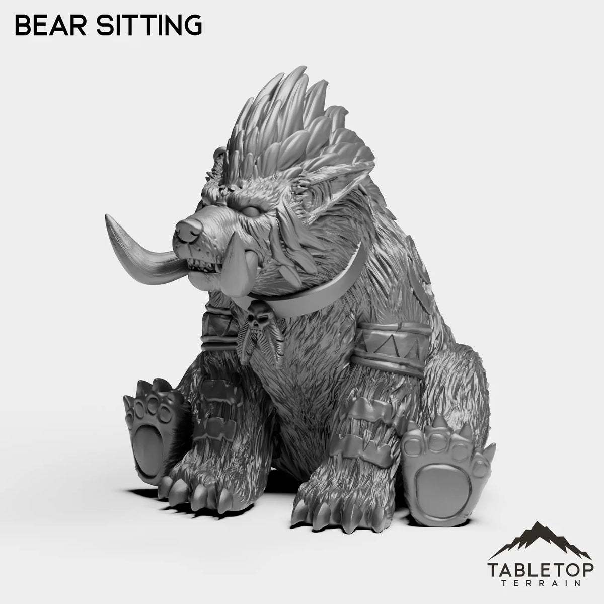 Tabletop Terrain Miniature Bear Sitting Troll Druid Forms