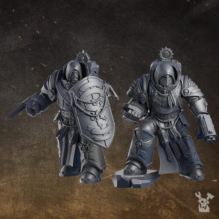 Tabletop Terrain Miniature Black Gryphons Heavy Squad