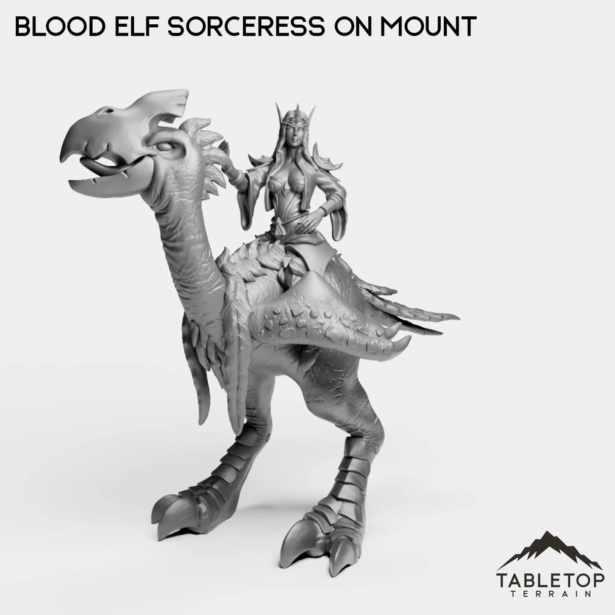 Tabletop Terrain Miniature Blood Elf Sorceress on Mount
