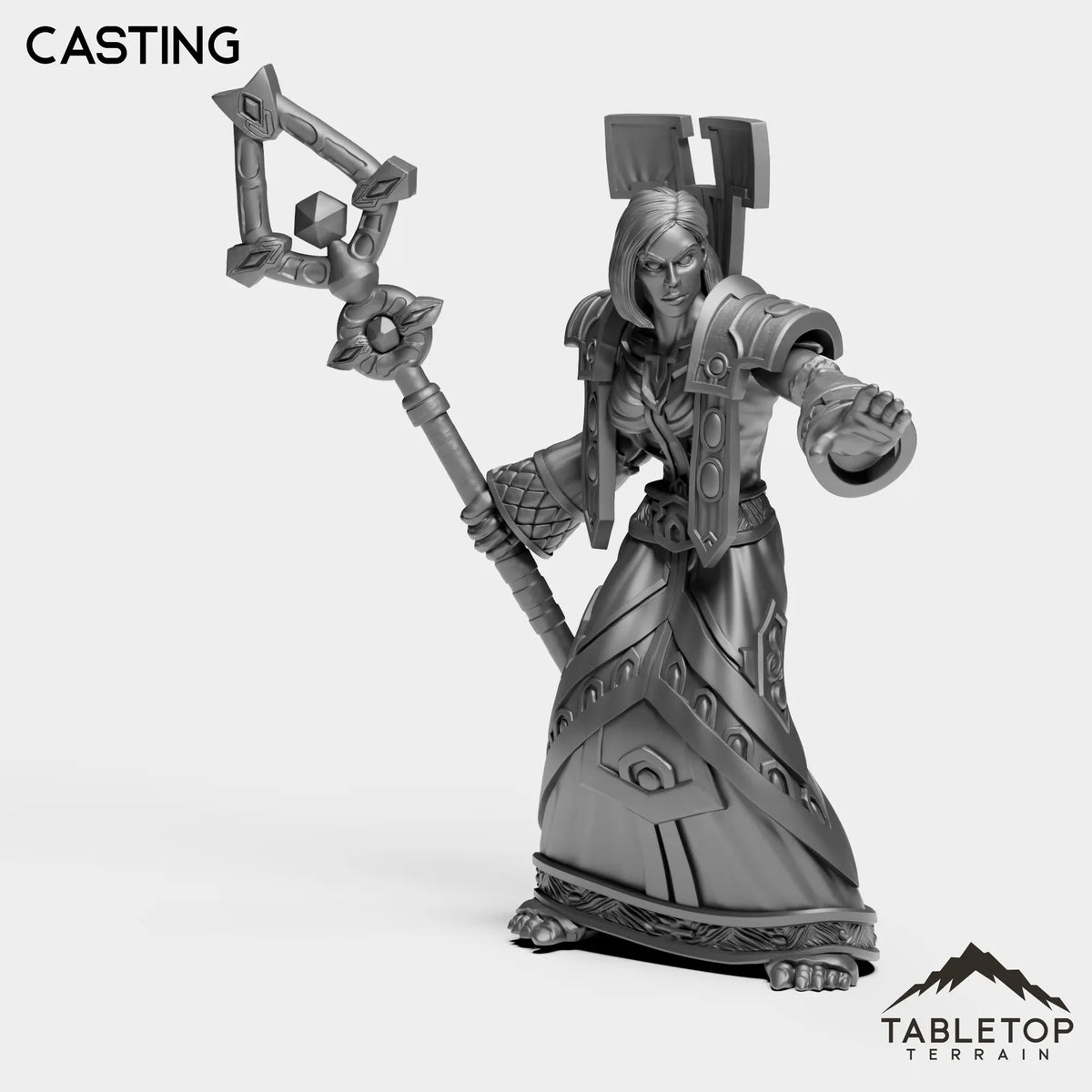 Tabletop Terrain Miniature Casting Undead Priest Female Tier 1