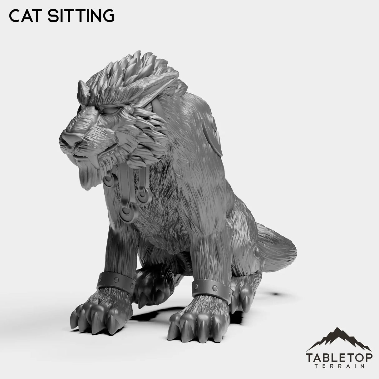 Tabletop Terrain Miniature Cat Sitting Elf Druid Forms