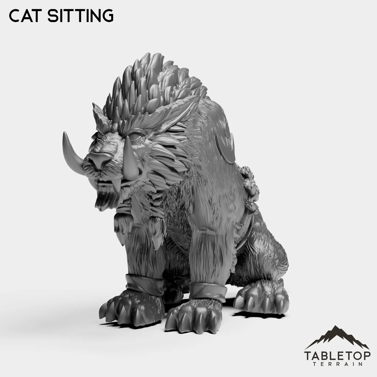 Tabletop Terrain Miniature Cat Sitting Troll Druid Forms