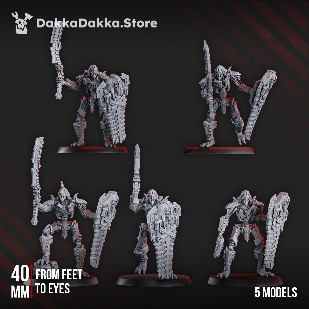 Tabletop Terrain Miniature Command squad lychguards with sword and shield