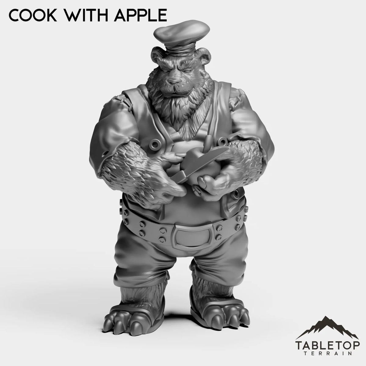 Tabletop Terrain Miniature Cook with Apple Panda Cook